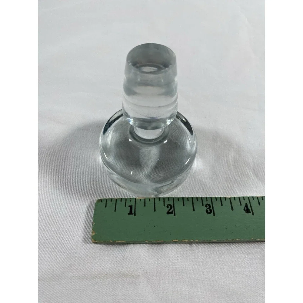 Vintage Large Heavy Clear Glass Round Mushroom Stopper Only #642 READ